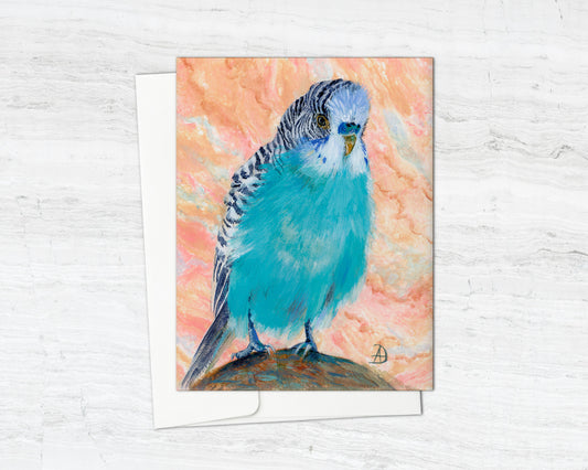 Blue Parakeet - Notecard (Blank Inside)