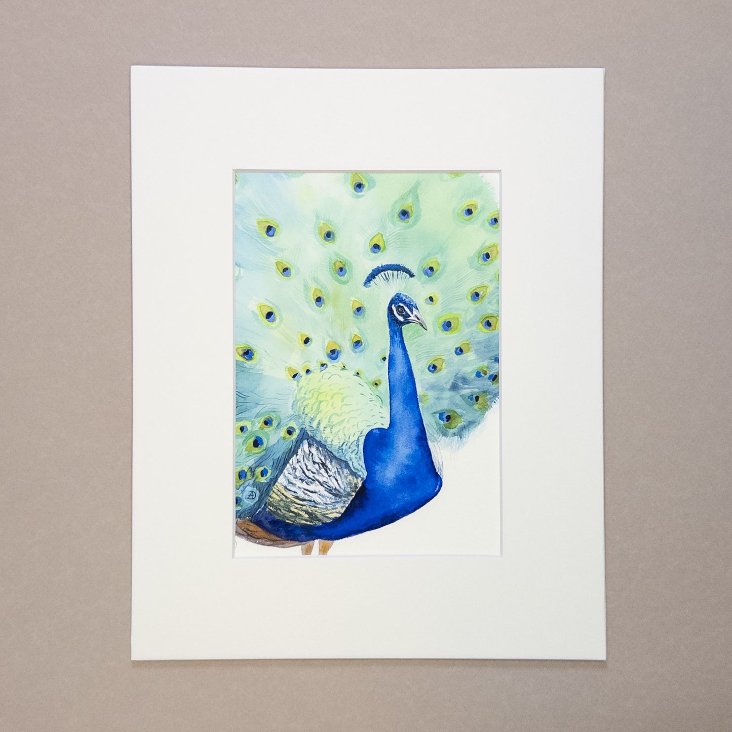 Set of Three Peacocks - Matted Art Prints