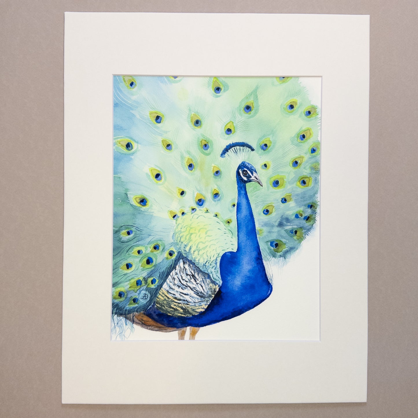 Set of Three Peacocks - Matted Art Prints