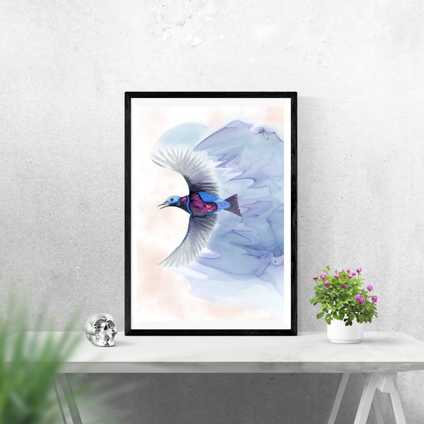 The Banded Cotinga Bird Art Print