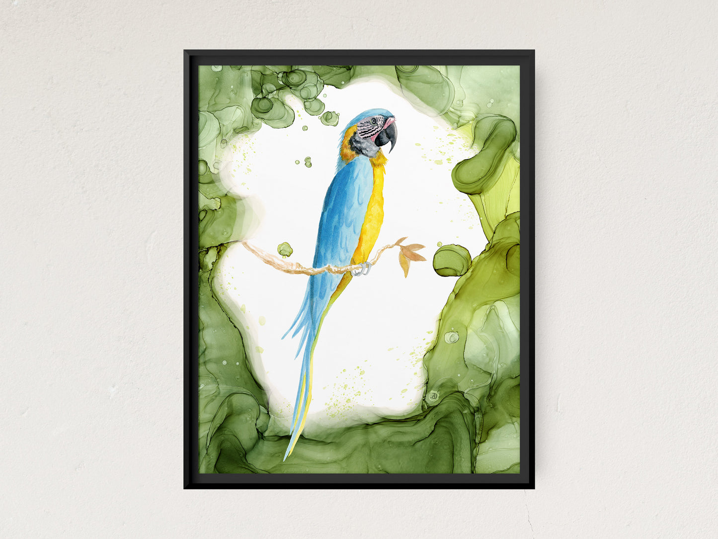 Blue and Yellow Macaw - Tropical Bird Art Print