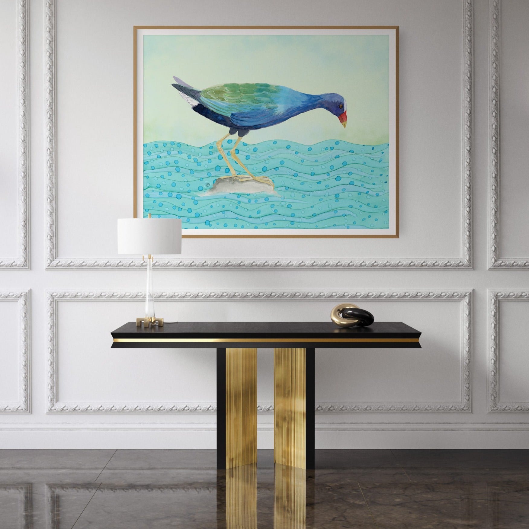 Purple Gallinule Blue Bird Art Print By Andreea Dumez