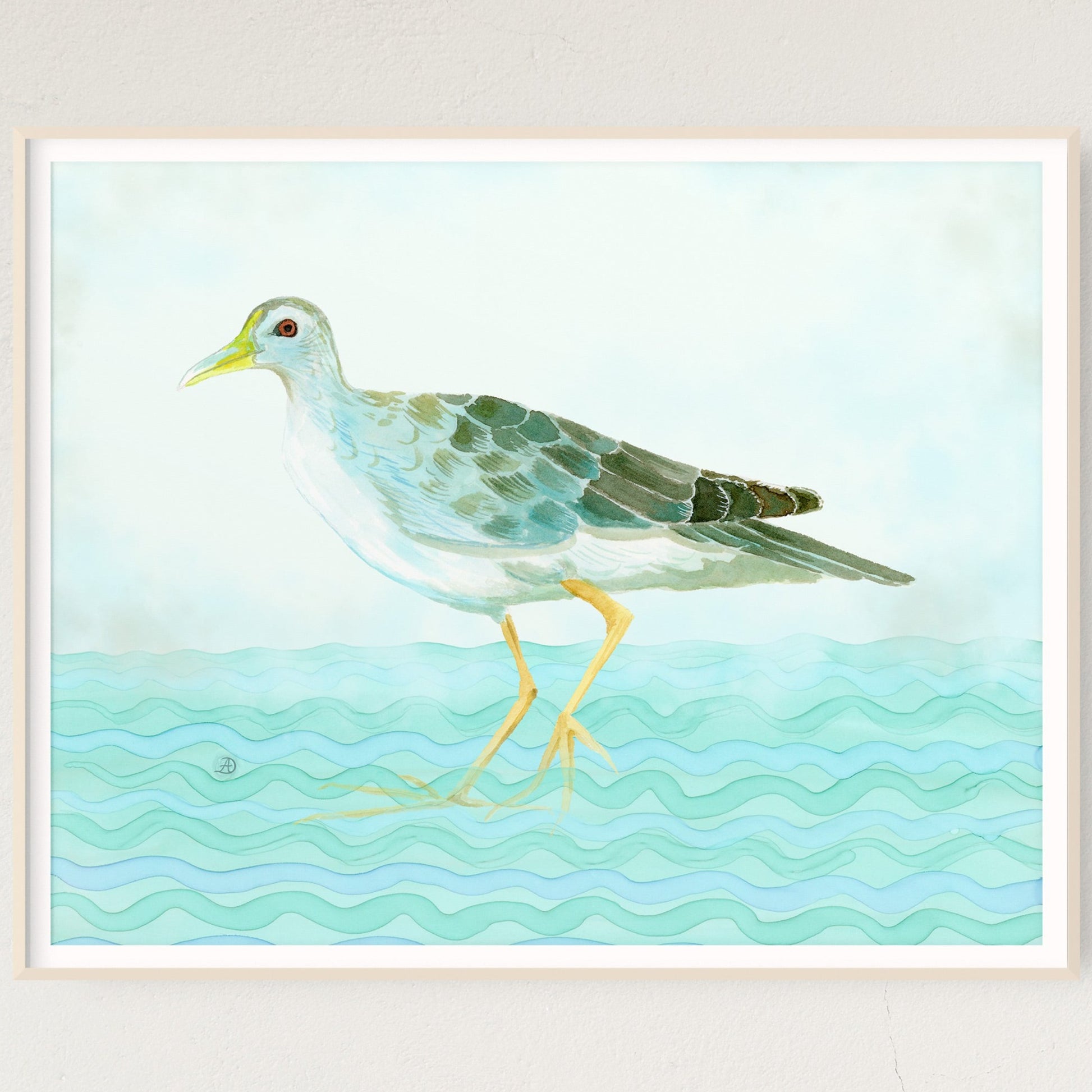 Art print of Azure Gallinule watercolor painting by Andreea Dumez
