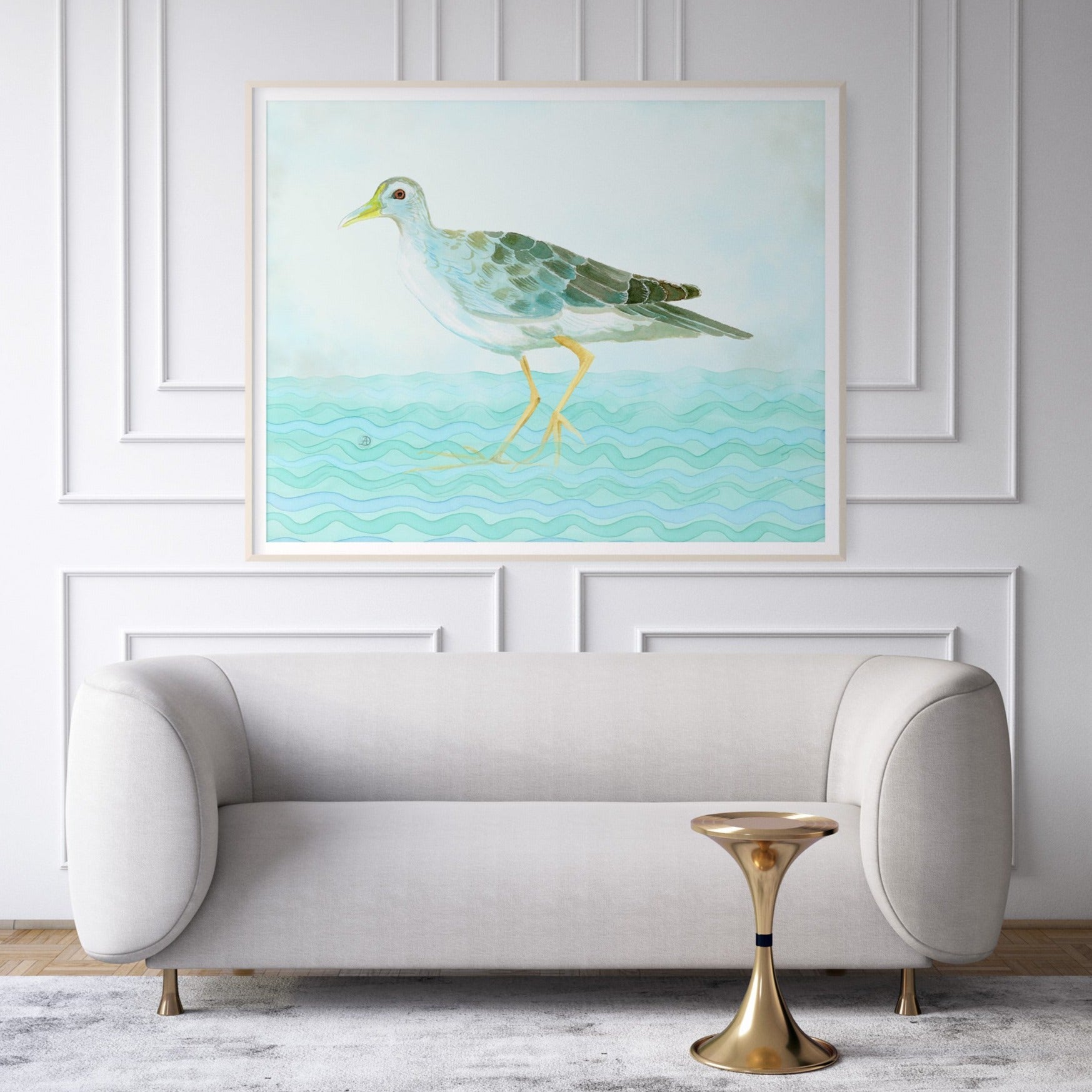 Art print of Azure Gallinule watercolor painting by Andreea Dumez