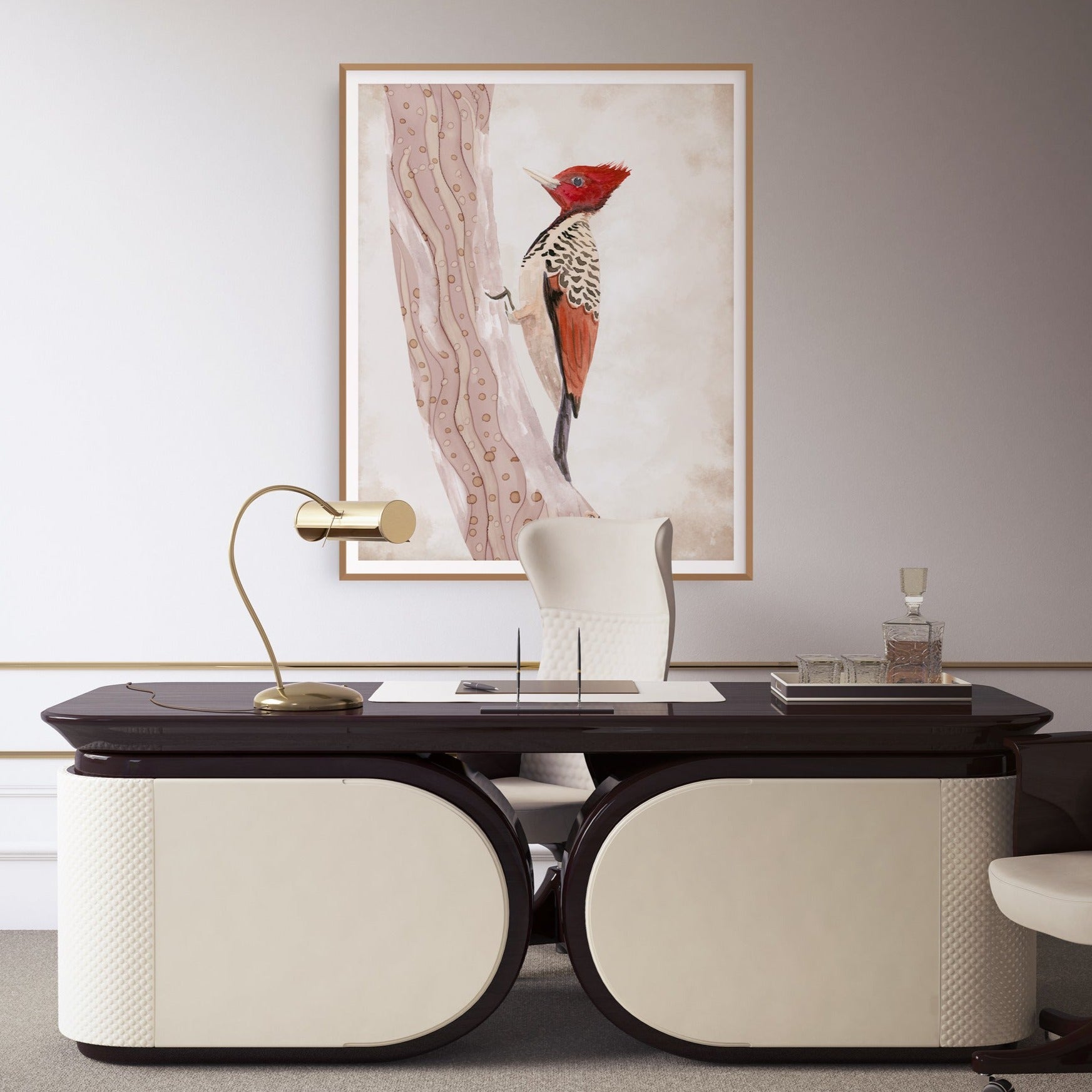 Kaempfer's Woodpecker - Giclee Art Print by Andreea Dumez