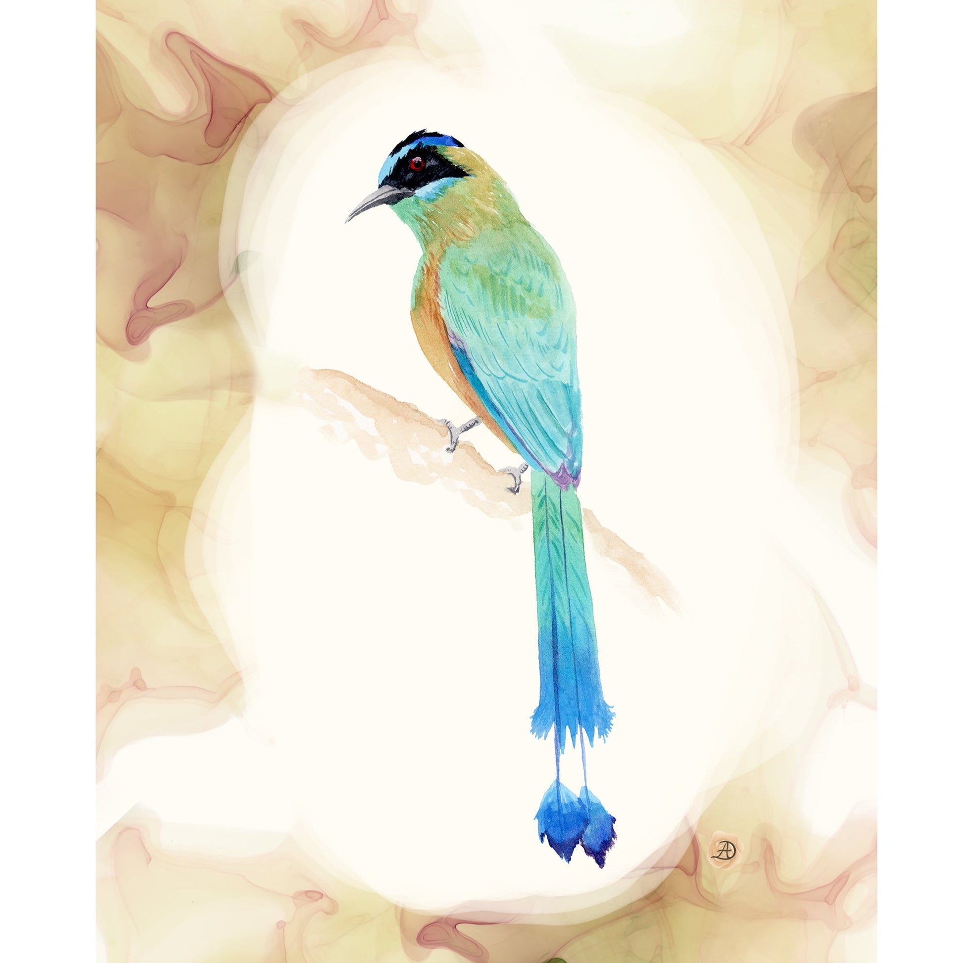 Amazonian Motmot Watercolor Art Print by Andreea Dumez