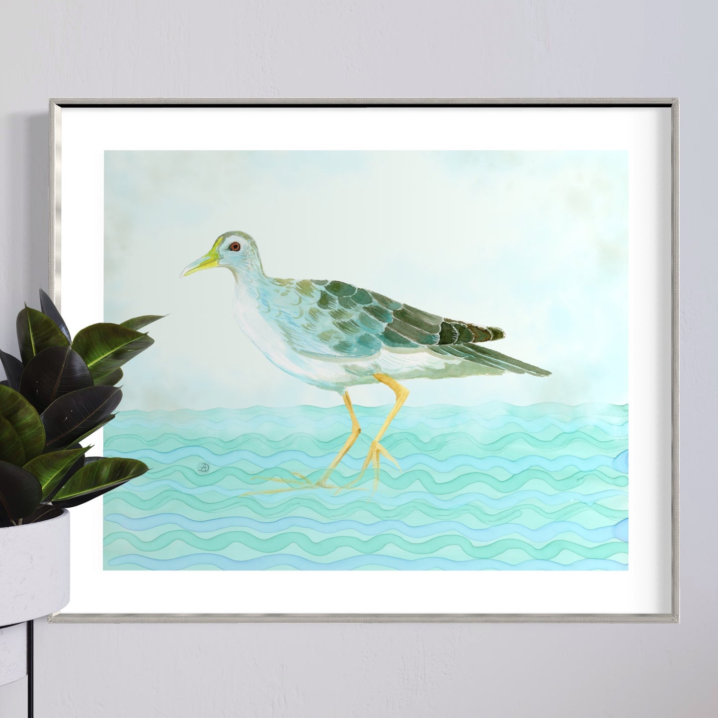 Azure Gallinule - Bird Art Print