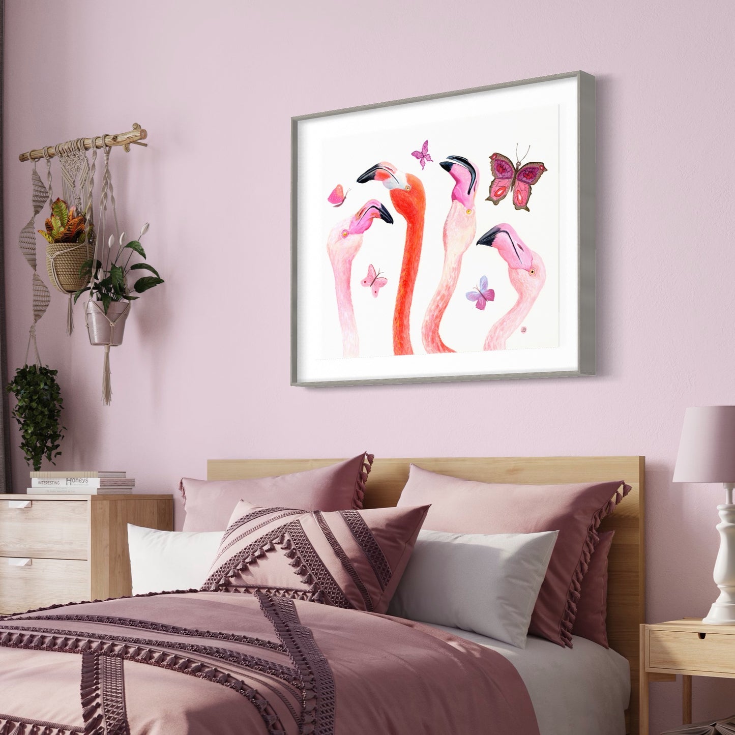 Cheerful Flamingos - Art Print