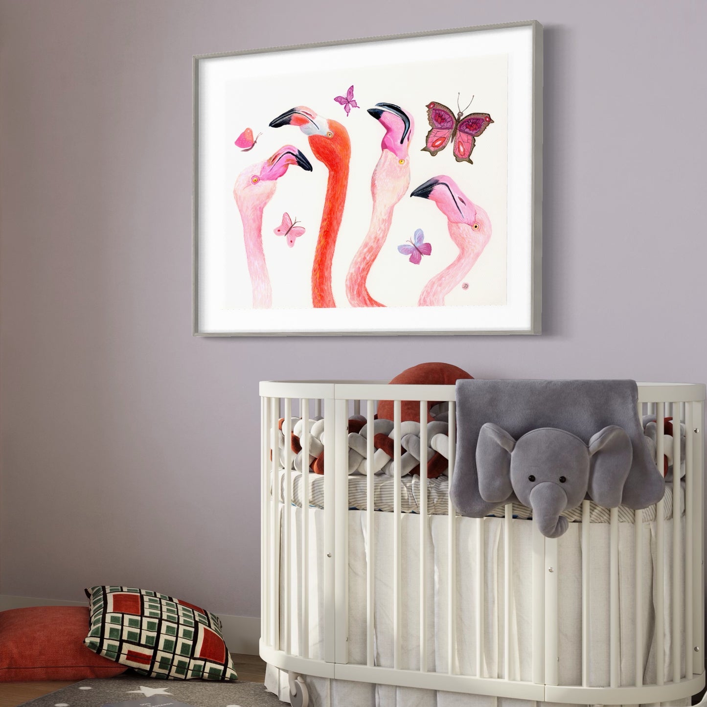 Cheerful Flamingos - Art Print