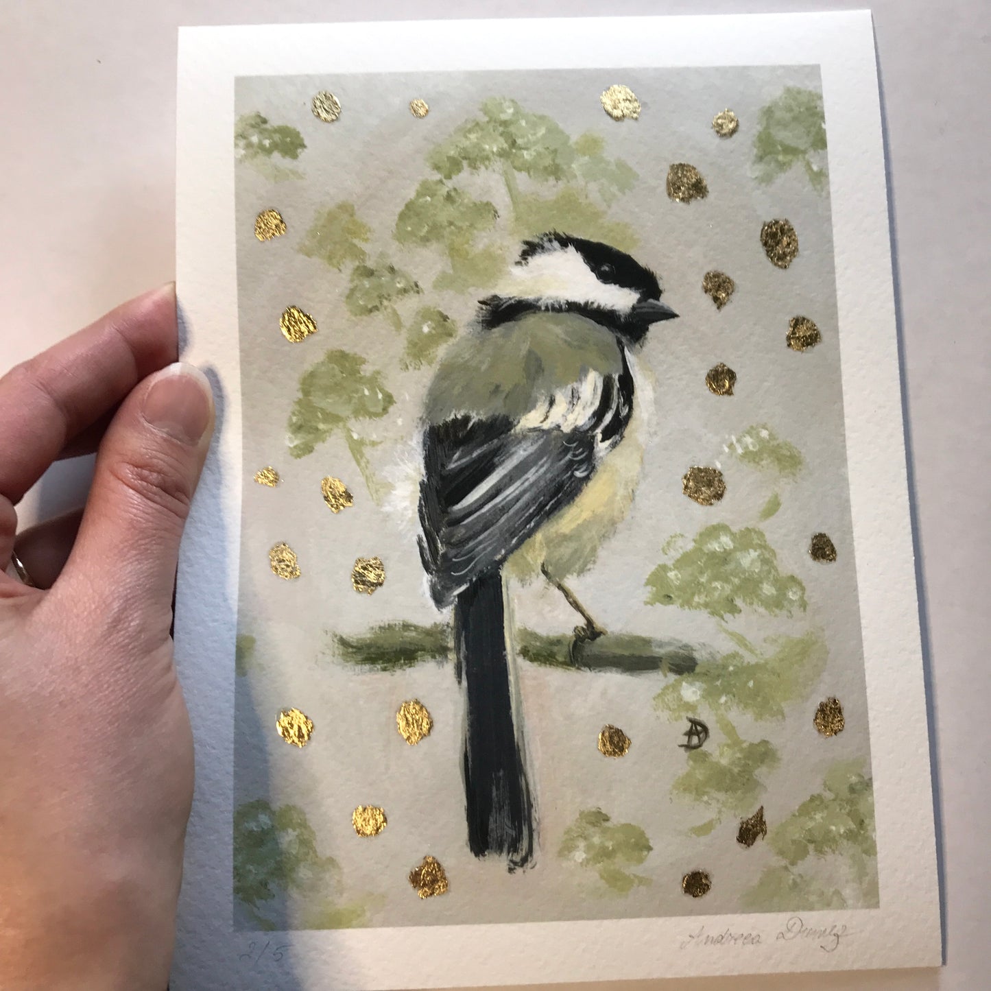 Gold Leaf Limited Edition "Gold-kissed Chickadee "