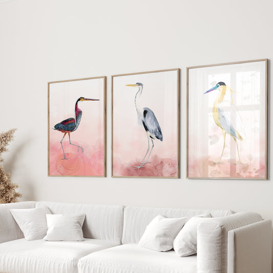 Herons - Set of 3 Art Prints