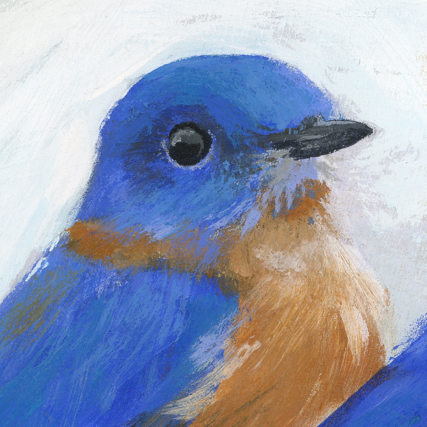 Detail of A Pair of Bluebirds - Original Acrylic Painting by Andreea Dumez