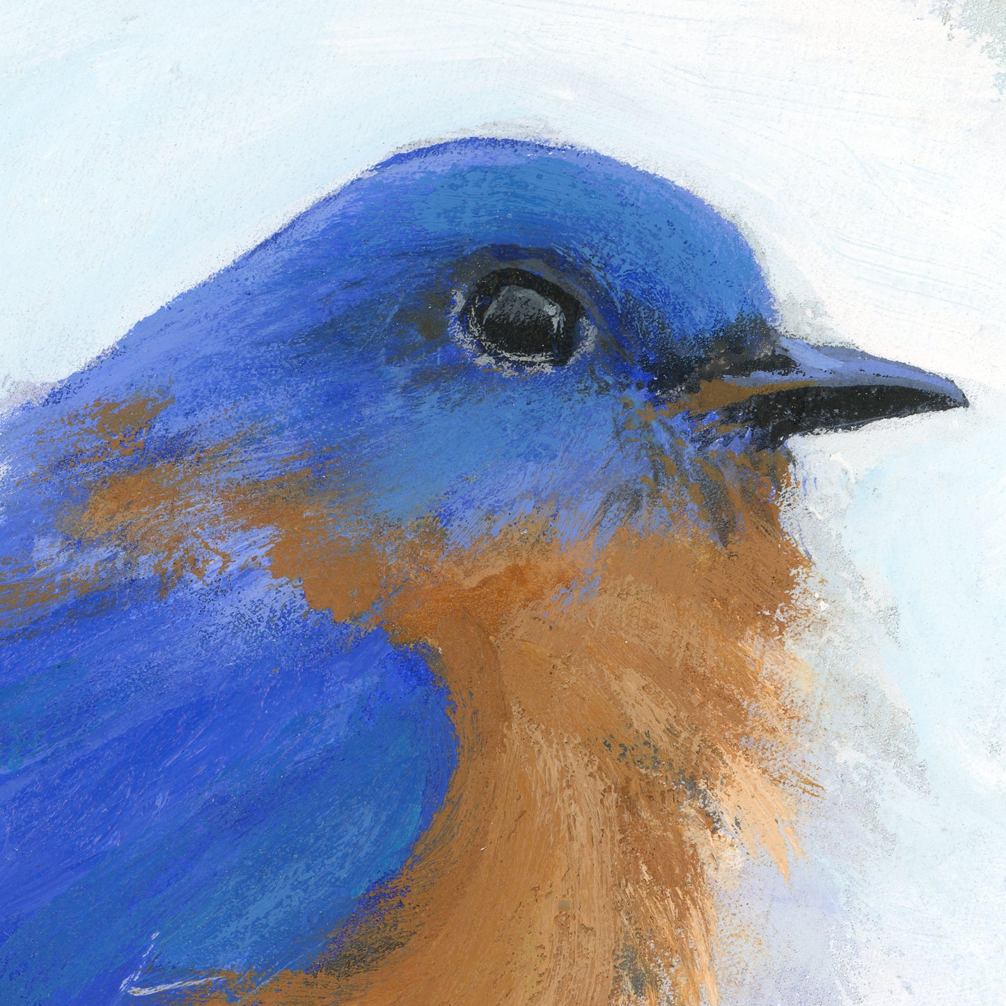 Detail of A Pair of Bluebirds - Original Acrylic Painting by Andreea Dumez