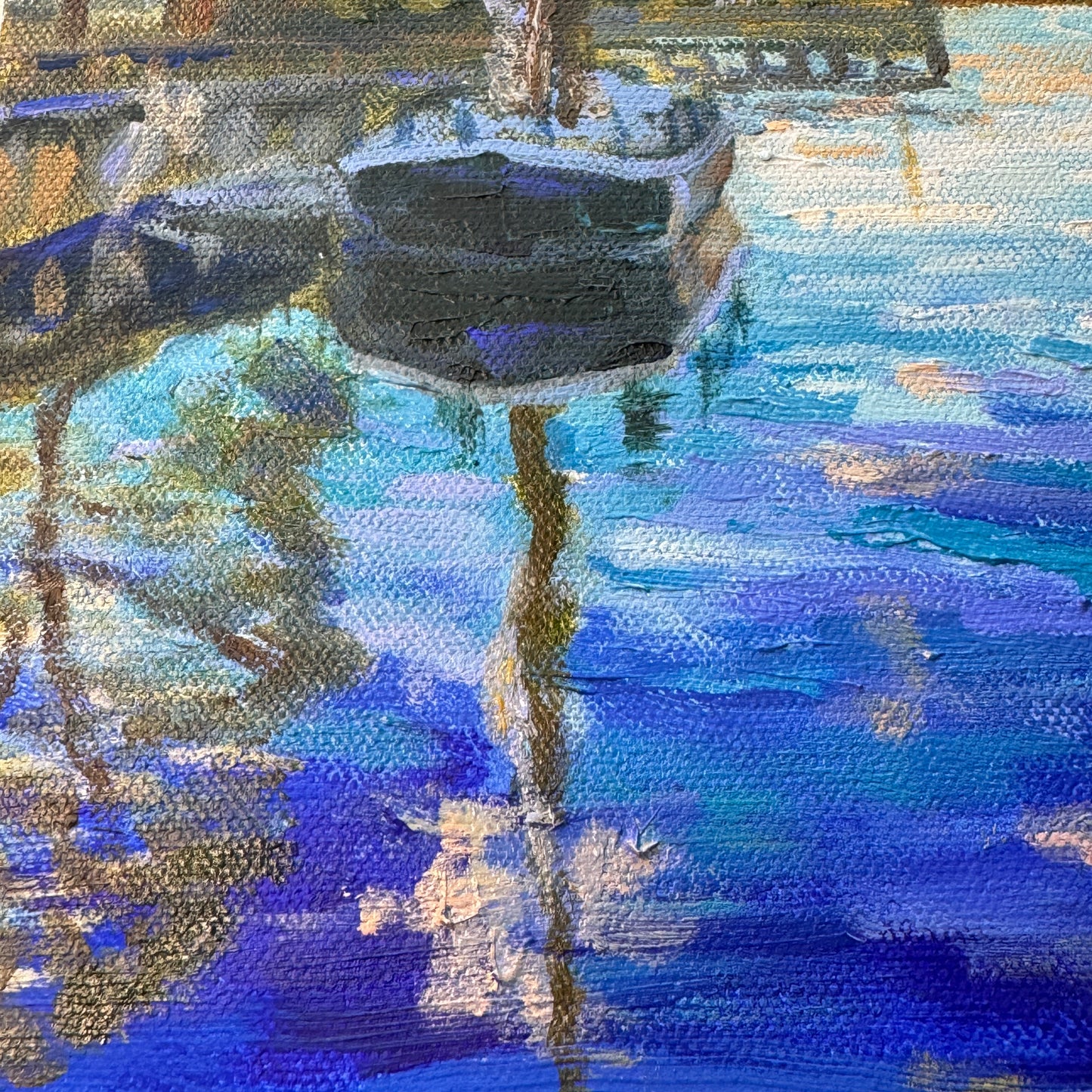 Gundalow at Prescott Park - Original Acrylic Painting on Canvas