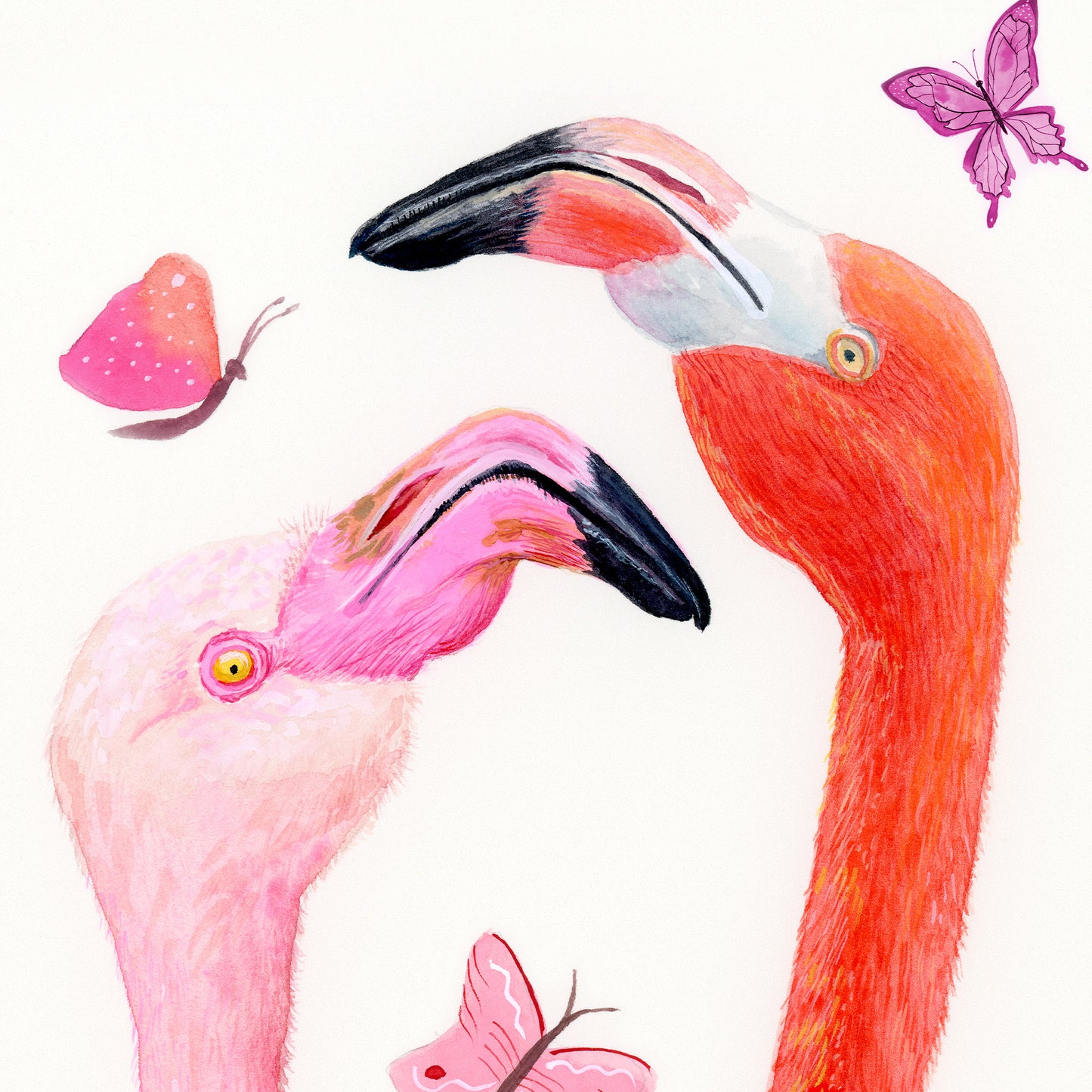 Cheerful Flamingos - Art Print