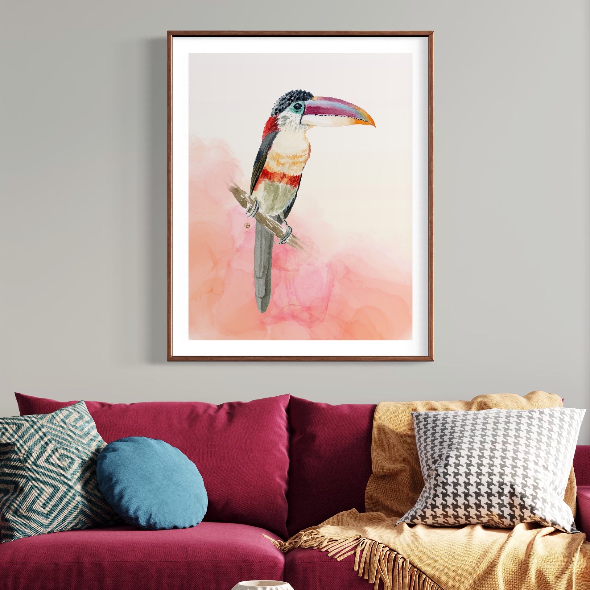 Aracari bird art print